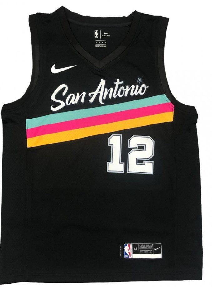 Men's San Antonio Spurs Lamarcus Aldridge #12 Nike Black 20/21 Swingman Jersey - City Edition