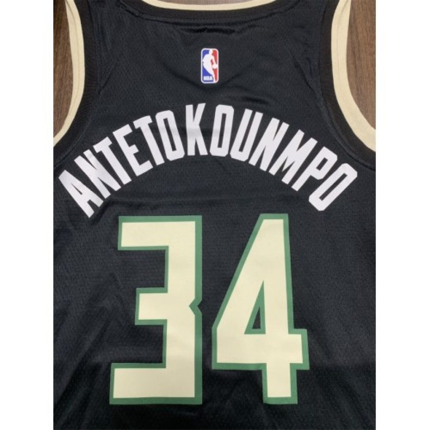 Men's Milwaukee Bucks Giannis Antetokounmpo #34 Black 2020 Swingman Jersey - Statement Edition