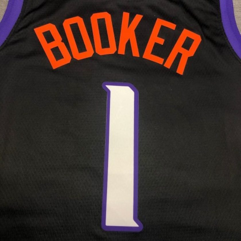 Men's Phoenix Suns Devin Booker #1 Nike Black 2021 Swingman Jersey - City Edition