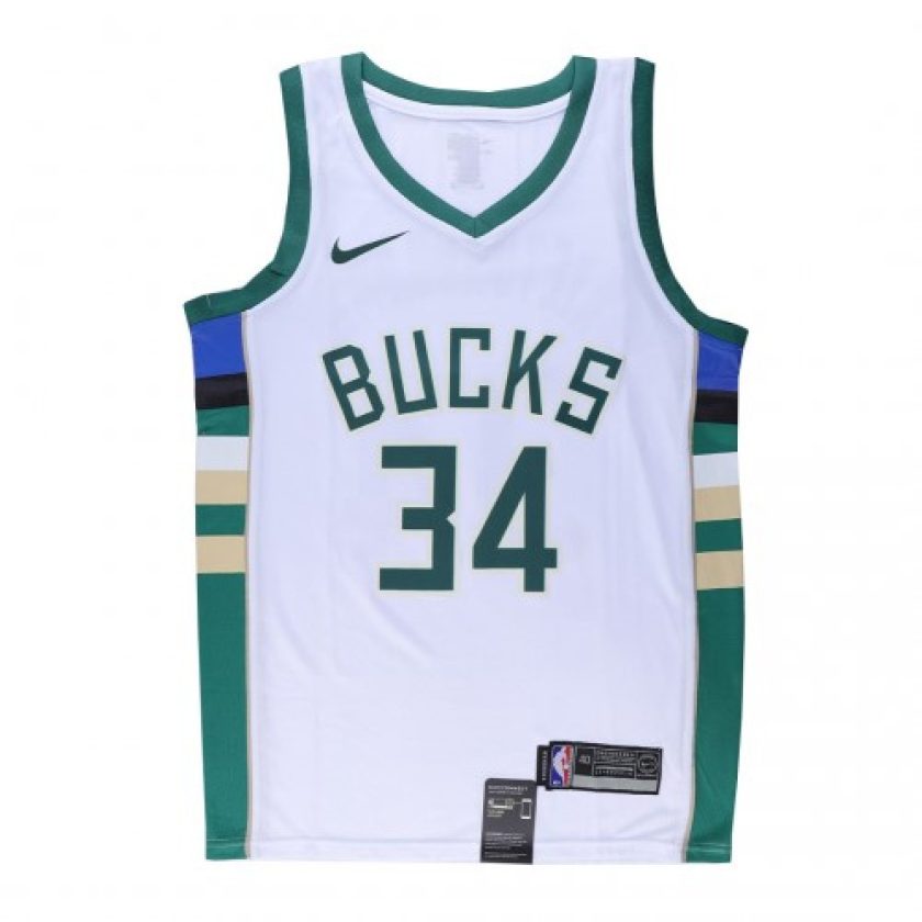 Men's Milwaukee Bucks Giannis Antetokounmpo #34 White Swingman Jersey - Association Edition