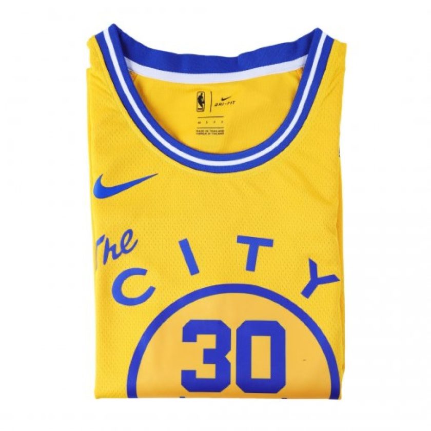 Men's Golden State Warriors Curry #30 Yellow Classics Finished Swingman Jersey -City Classic Edition