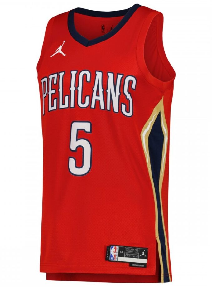 Herbert Jones New Orleans Pelicans Jordan Brand 2022/23 Replica Swingman Jersey - Statement Edition - Red