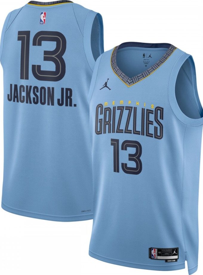 Jaren Jackson Jr. Memphis Grizzlies Jordan Brand 2022/23 Statement Edition Swingman Jersey - Light Blue