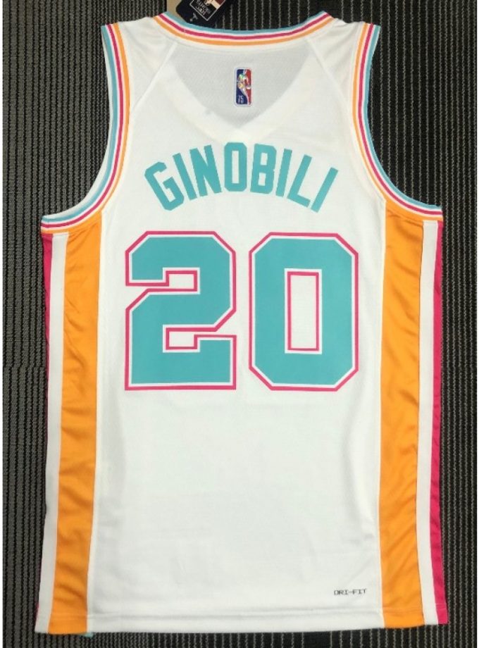 Men's San Antonio Spurs Manu Ginobili #20 Nike White 2021/22 Swingman Jersey - City Edition