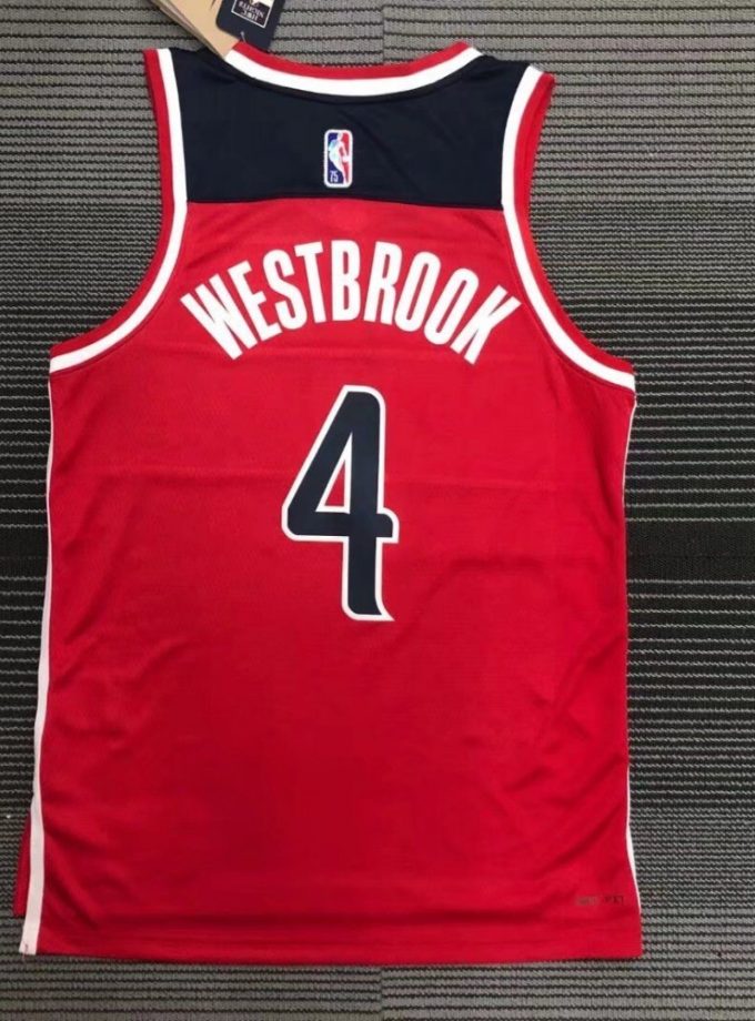 Men's Washington Wizards Russell Westbrook #4 Nike Red 2021/22 Swingman NBA Jersey - Icon Edition