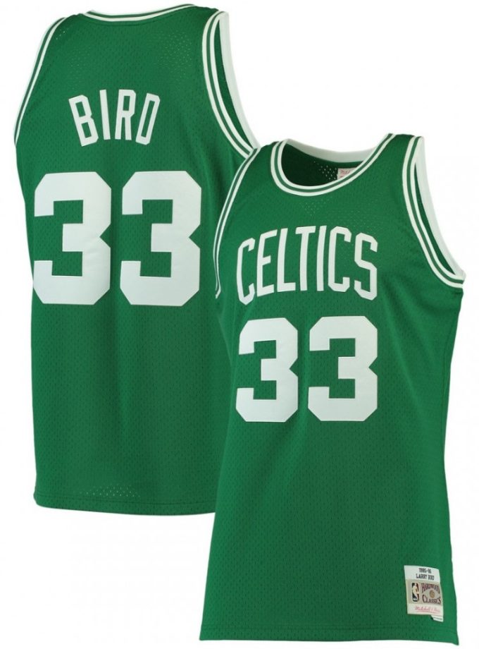 Larry Bird Boston Celtics Throwback Mitchell & Ness 1985-86 Hardwood Classics Jersey - Kelly Green