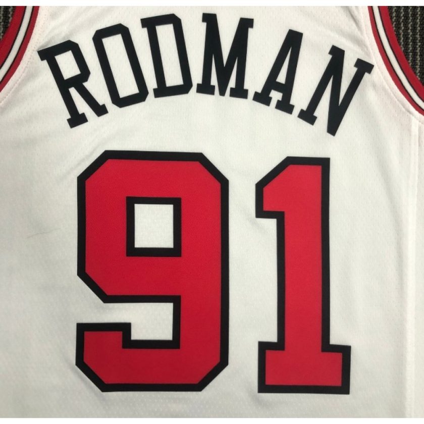 Men's Chicago Bulls Dennis Rodman #91 Nike White 2021/22 Swingman NBA Jersey - Icon Edition