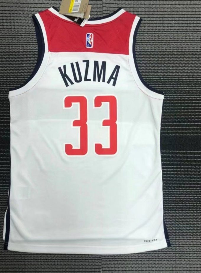 Men's Washington Wizards Kyle Kuzma #33 Nike White 2021/22 Swingman NBA Jersey - Association Edition